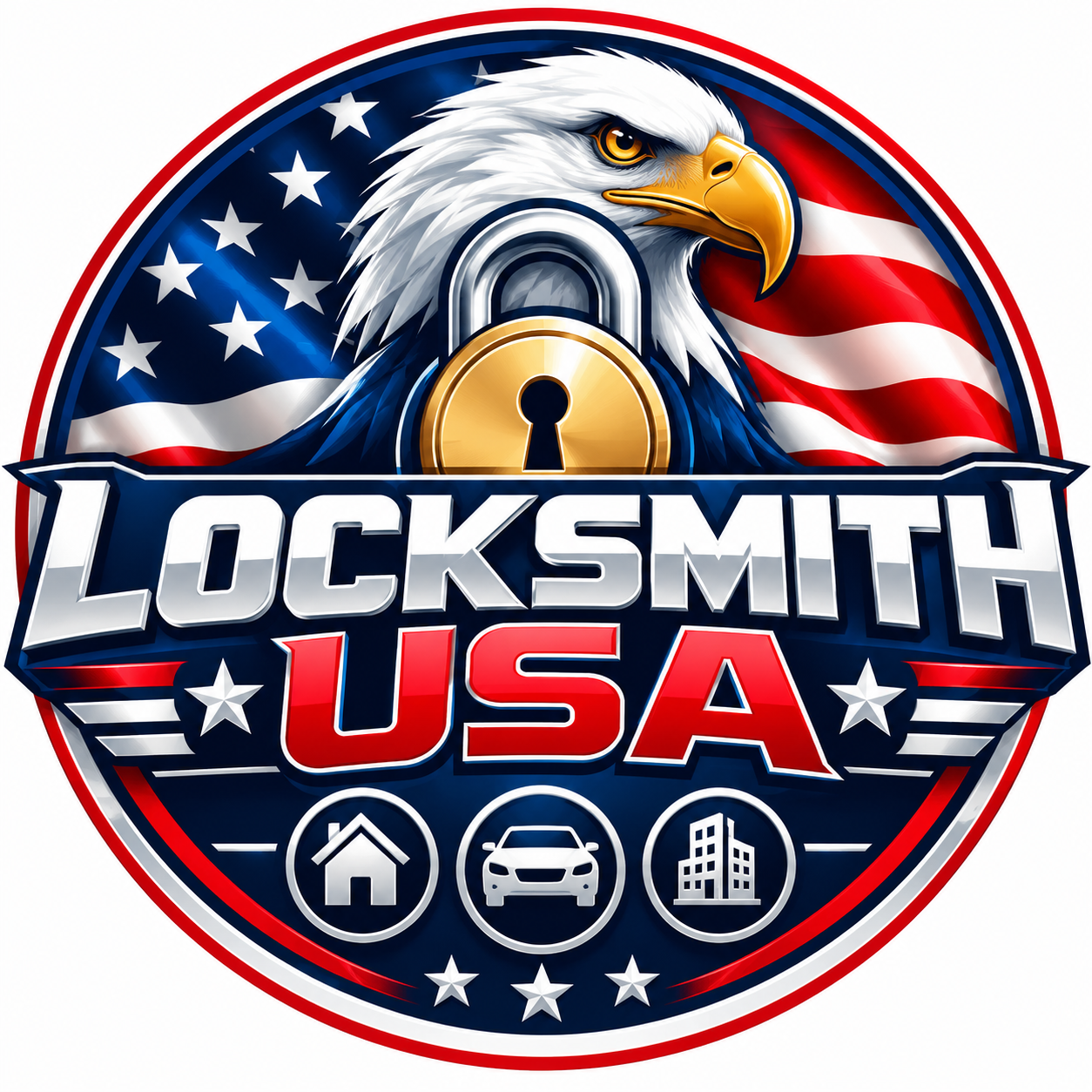 Patriotic Locksmith USA emblem